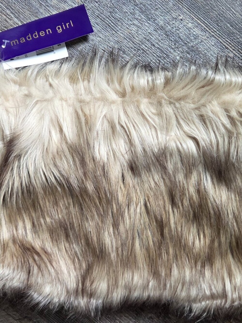 NWT Madden Girl Faux Fur Neck Cowl/Muffler/Warmer Beige-Brown OSFA